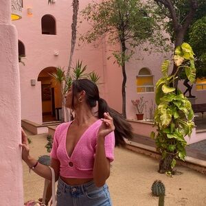 Le Lis Pink Knit Top